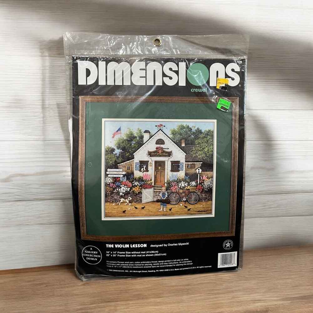 🐈OKC🐈 Vintage NWT Dimensions Crewel “The Violin Lesson” Embroidery Kit